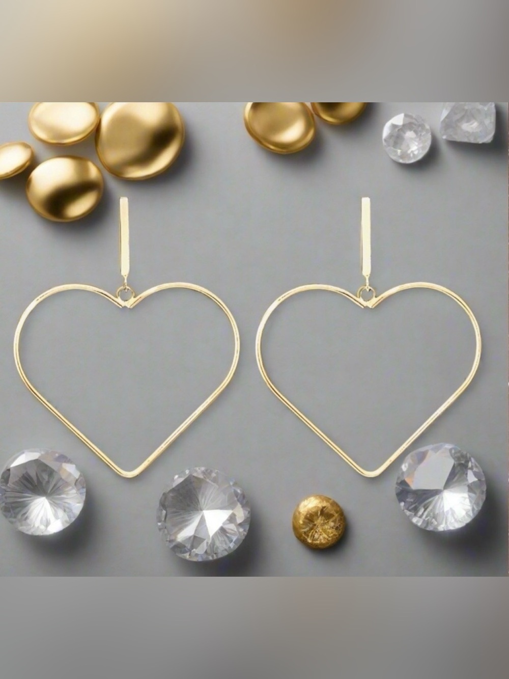 NWT The Shashi® The Ryder Lovely Hearts In Gold Vermeil Drop Earrings